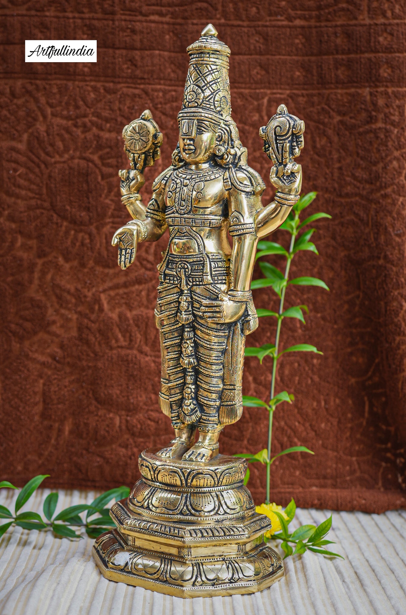 Handcrafted Brass Lord Venkateswara Idol for Home Décor - Symbol of Wealth, Peace, and Spirituality