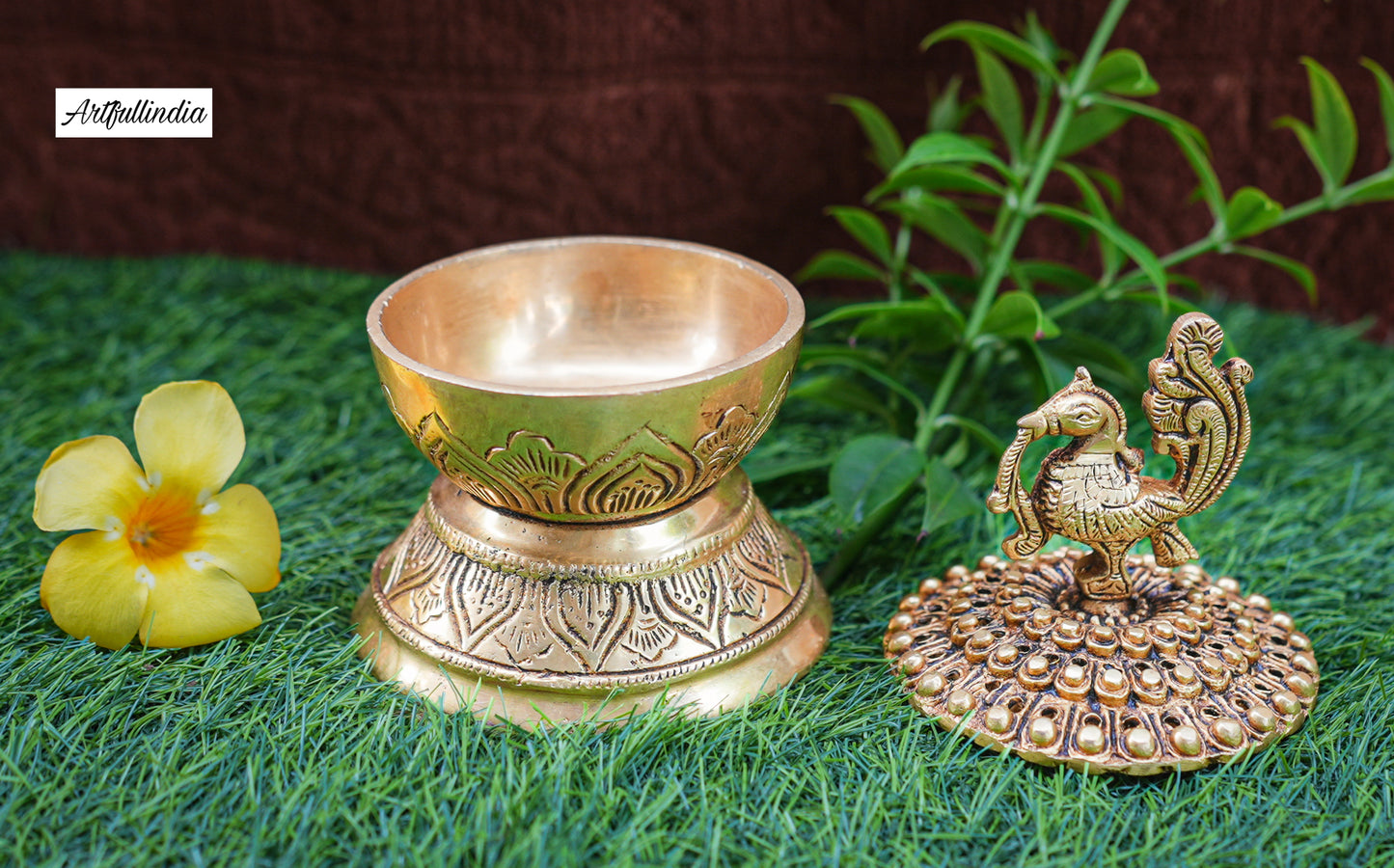 Handcrafted Brass Dhoop Holder – Authentic Indian Ritual Decor