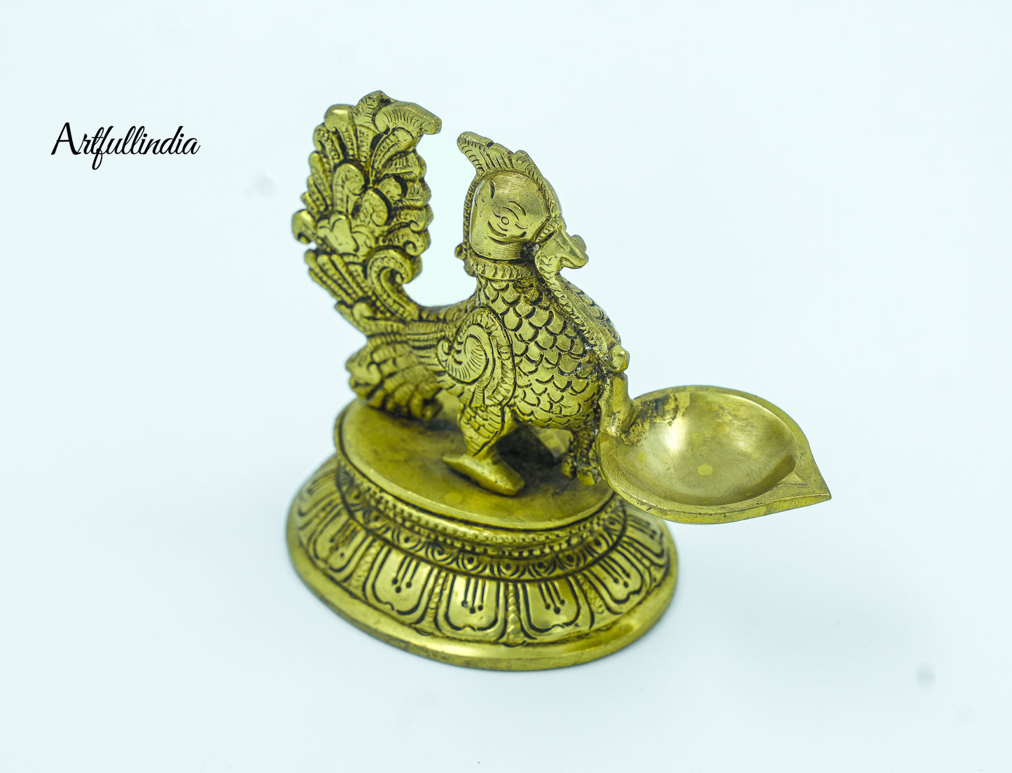 Handcrafted Brass Peacock Oil Lamp – Traditional Indian Diya for Home Décor & Puja