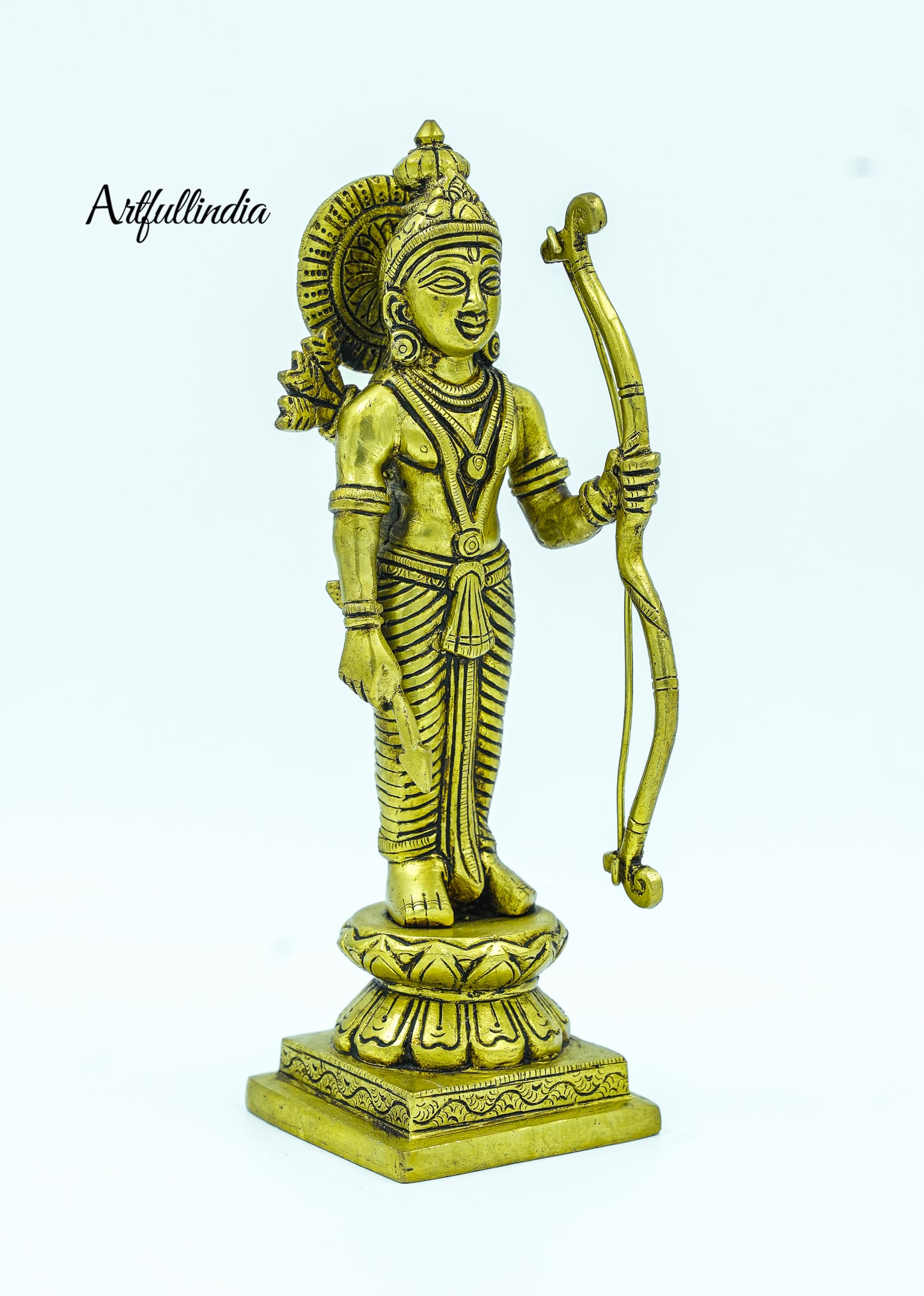 Antique Brass Lord Rama Statue – Handcrafted Idol for Home Décor & Puja