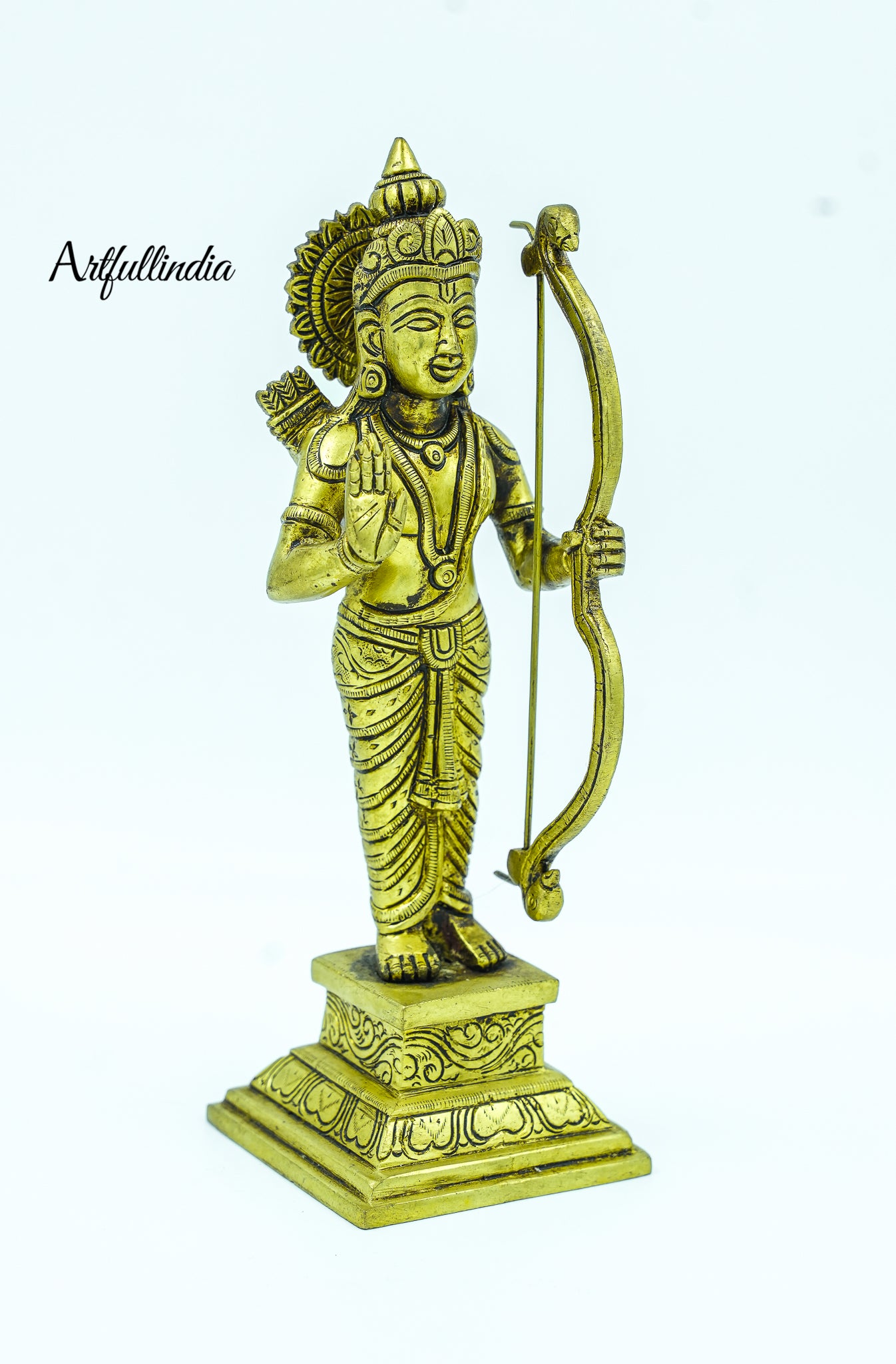 Antique Brass Lord Rama Idol – Handcrafted Standing Statue for Puja & Home Décor
