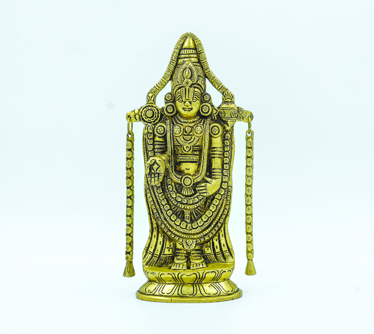 Antique Brass Lord Venkateswara Idol – Handcrafted Tirupati Balaji Statue for Home & Temple Décor