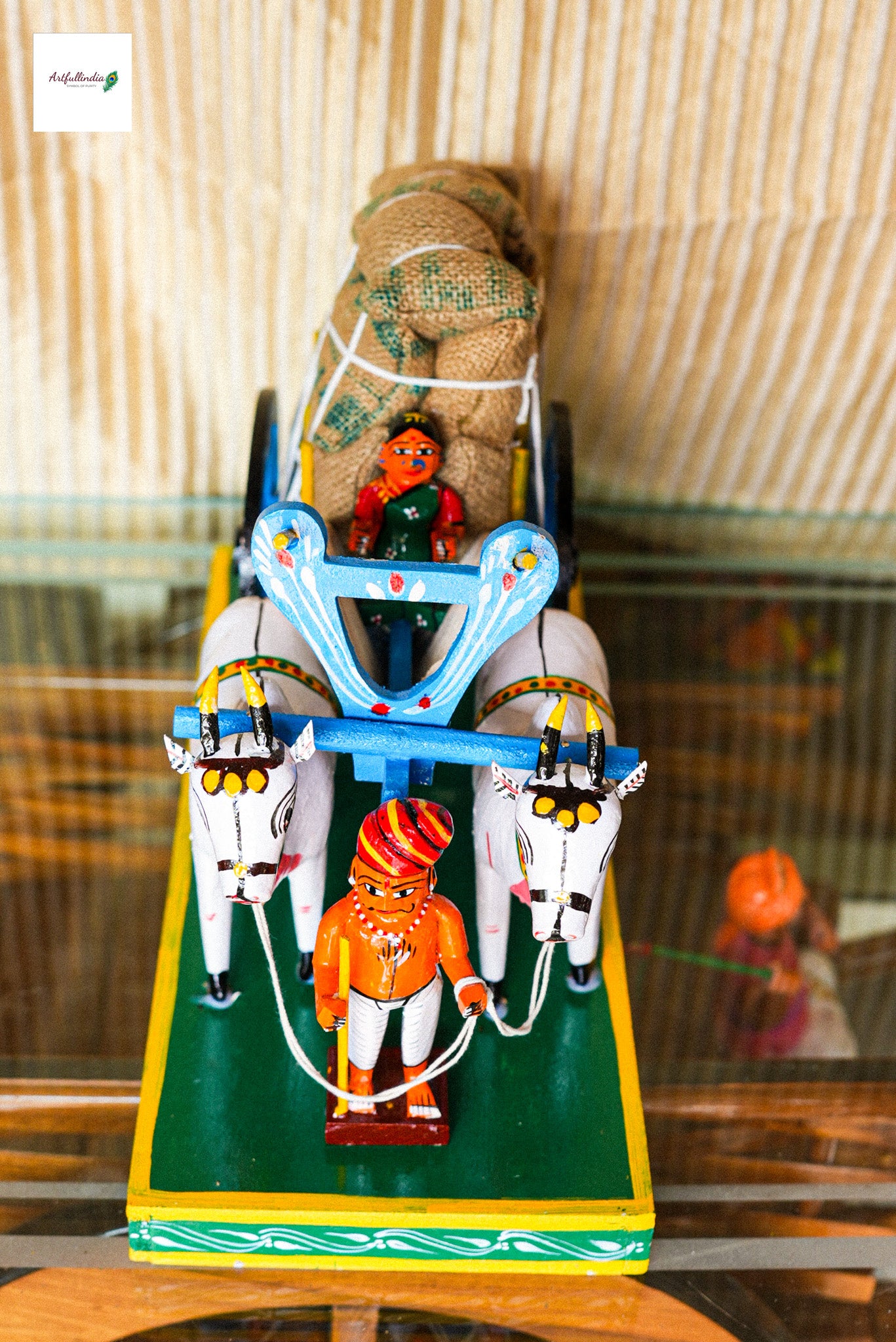 Handcrafted Kondapalli Bullock Cart Set – Traditional Rural Indian Art
