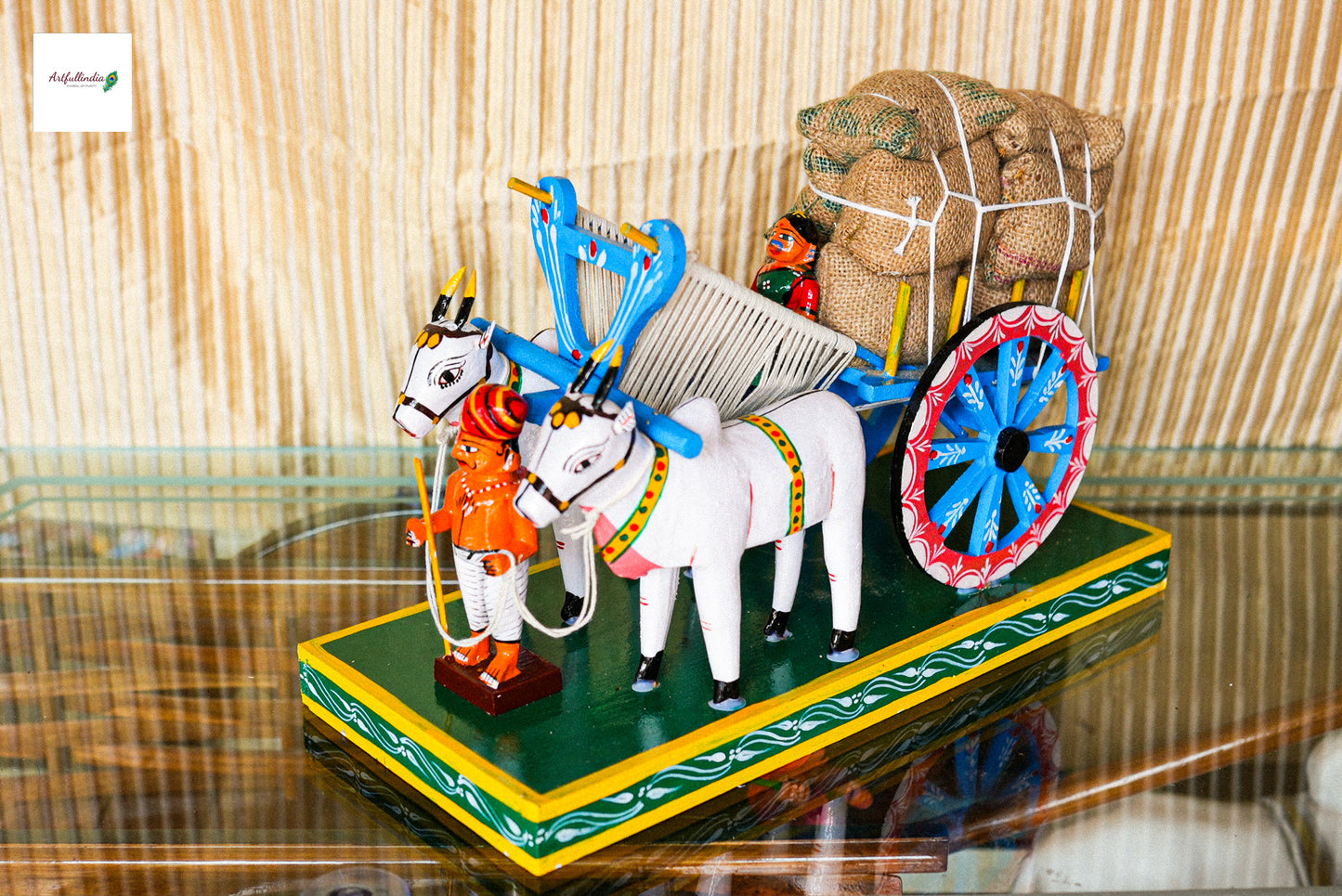Handcrafted Kondapalli Bullock Cart Set – Traditional Rural Indian Art