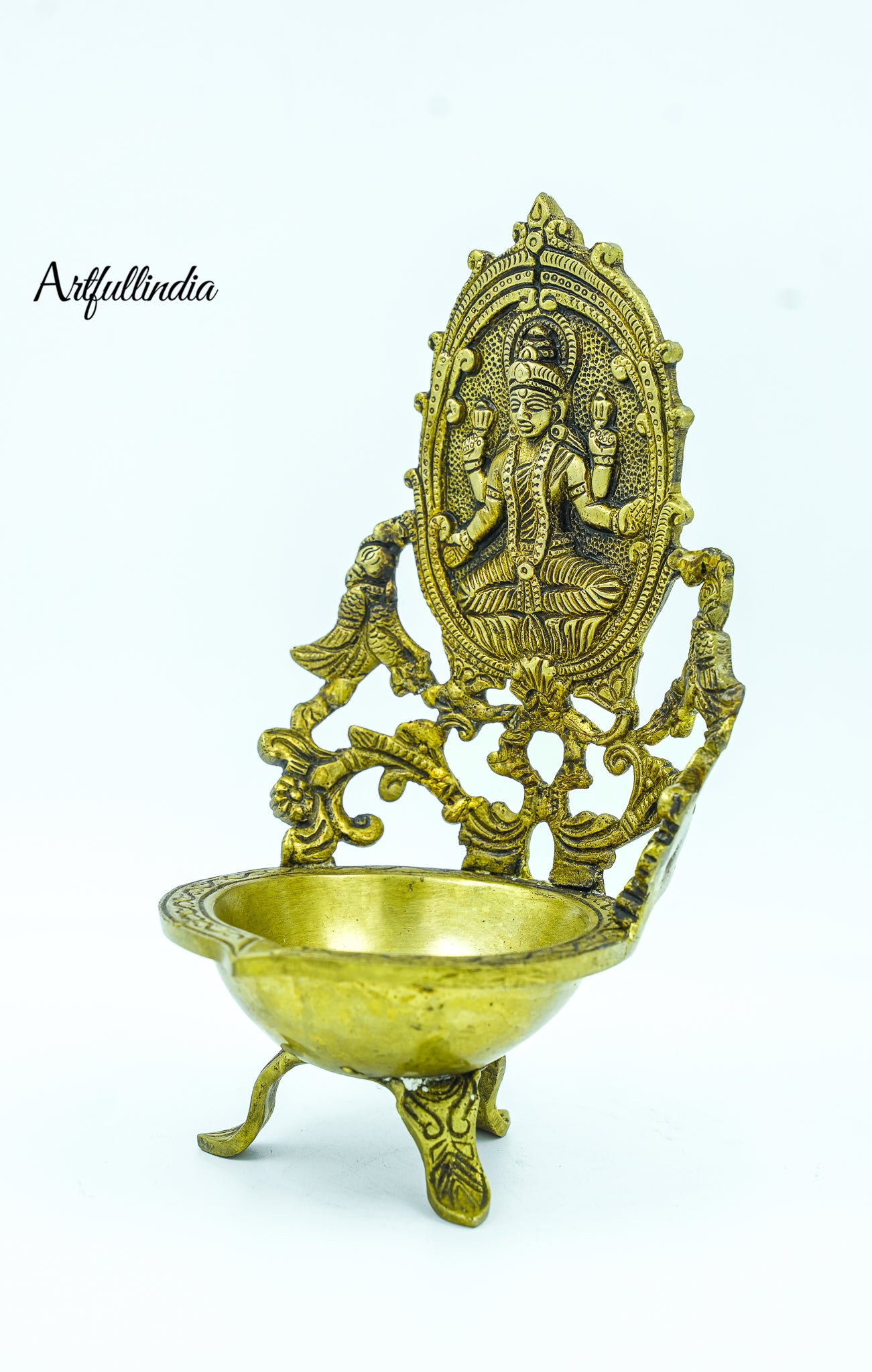 Brass Lakshmi Kamal Deepam – Antique Oil Lamp for Prosperity