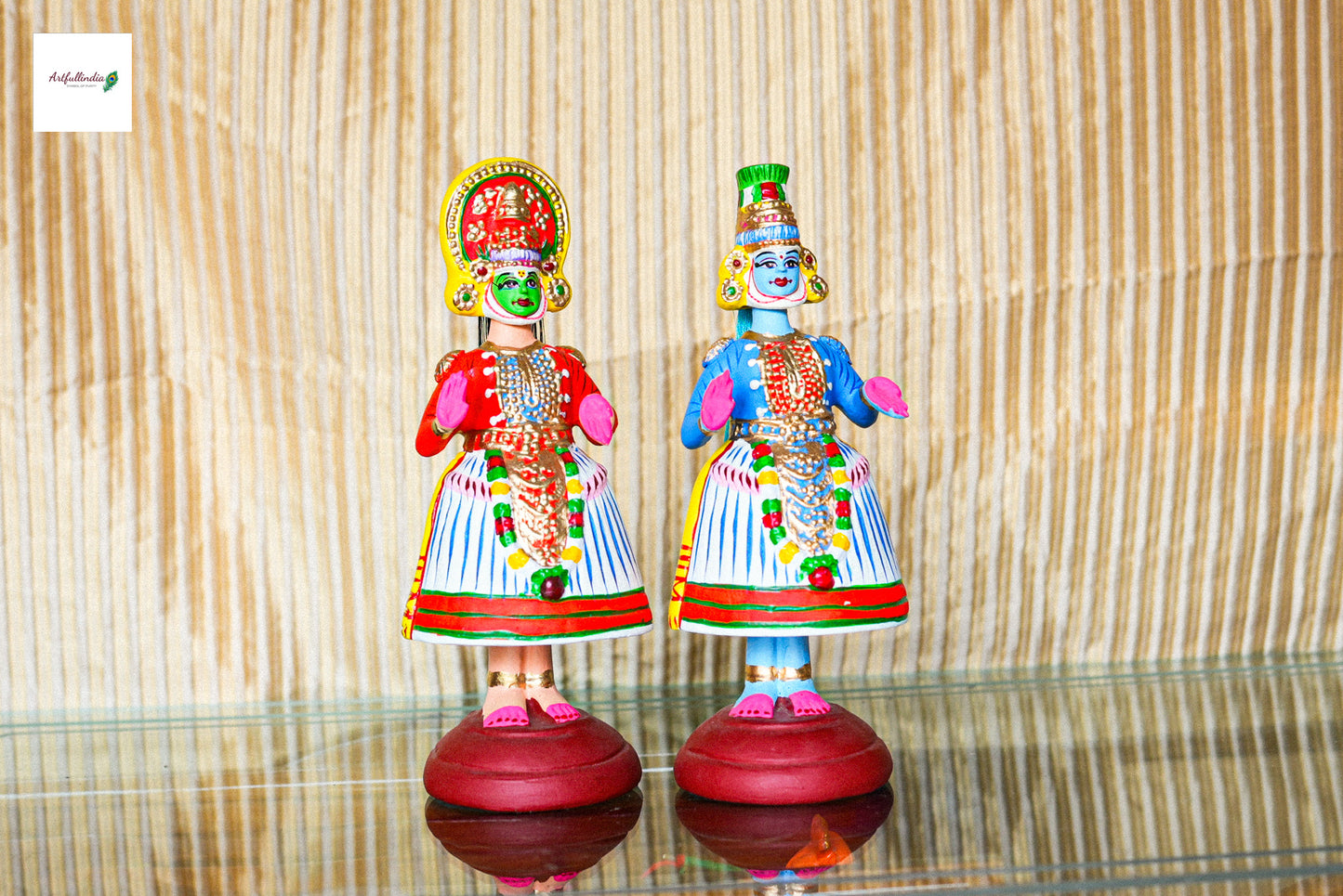 Kondapalli Wooden Kathakali Doll Set – Vibrant Indian Classical Dance Art