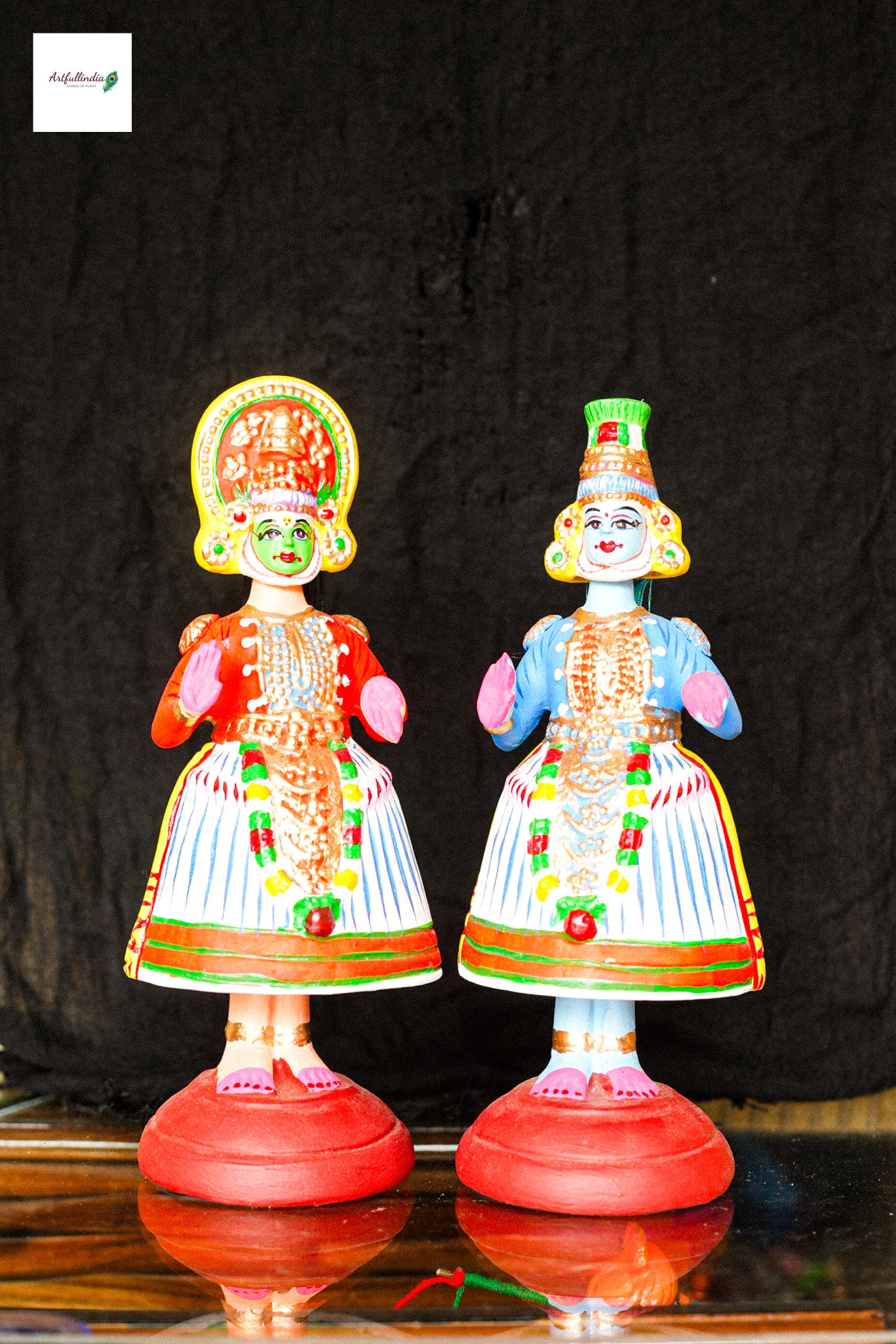 Kondapalli Kathakali Figurines – Traditional Wooden Dance Collectibles