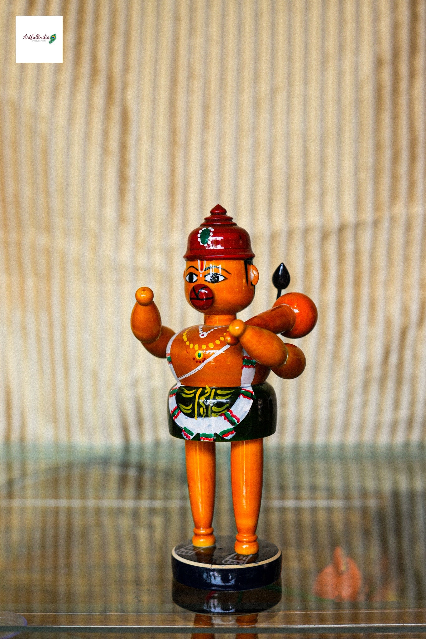 ZeroLuxury Kondapalli Hanuman Idol – Handcrafted Wooden Art for Devotional Spaces