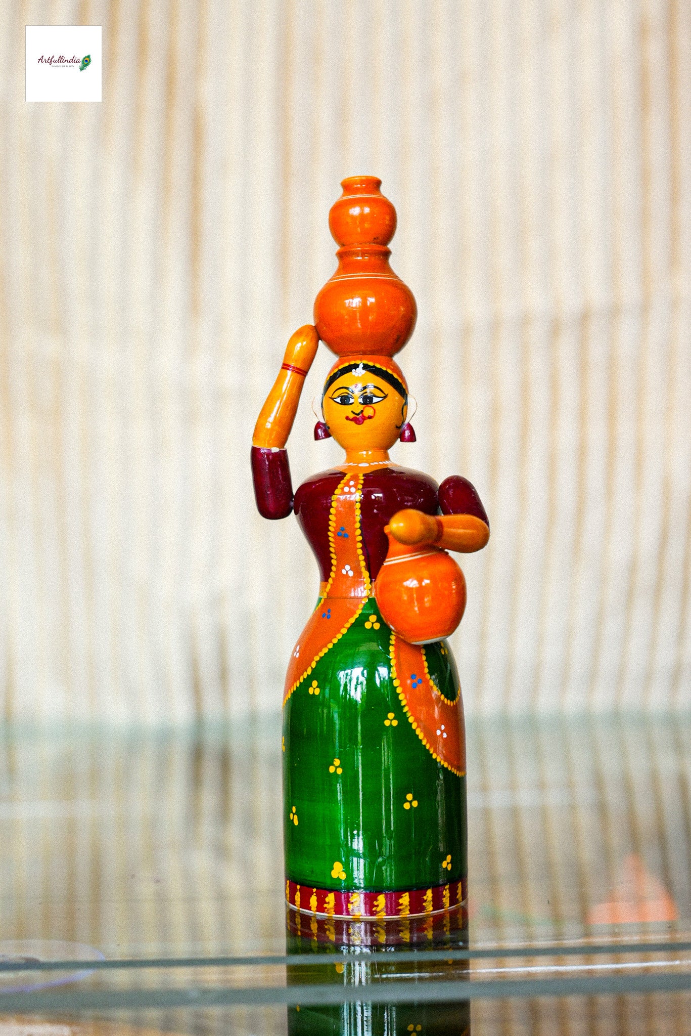 Kondapalli Village Woman Wooden Figurine – A Classic Representation of Rural Grace
