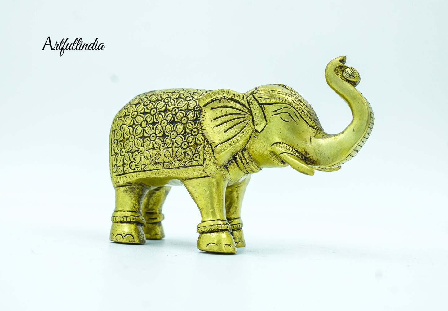 Handcrafted Brass Elephant Pair - Feng Shui Decorative Showpiece for Home & Office Décor