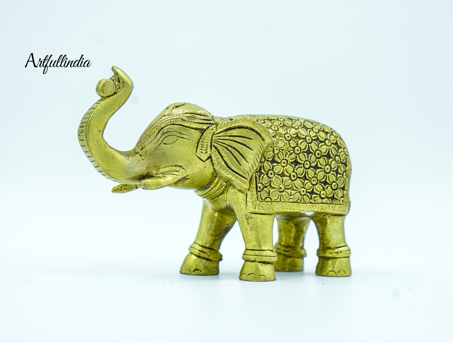 Handcrafted Brass Elephant Showpiece - Feng Shui Decorative Figurine for Home & Office
