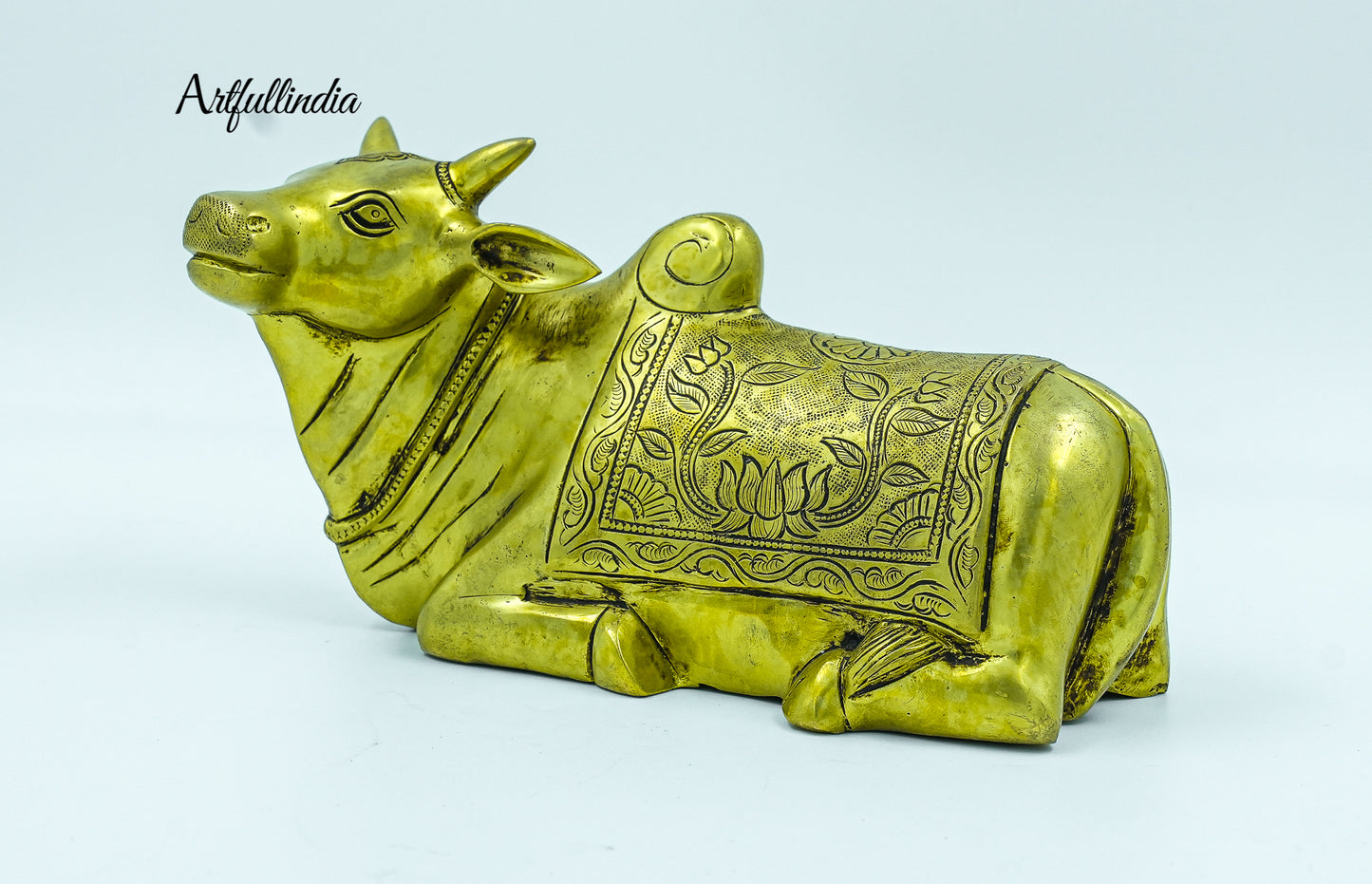 Handcrafted Brass Nandi Idol – Sacred Bull Figurine for Home and Pooja Room Décor