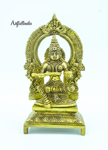 Handcrafted Brass Goddess Annapurna Idol – Symbol of Nourishment and Abundance for Home & Puja